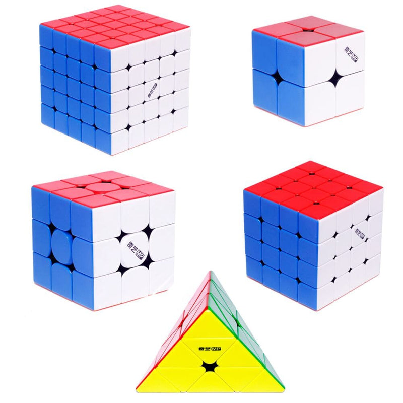 Speed Cube Set Magnetic MP 2x2, 3x3, 4x4, 5x5 and Pyraminx Bundle