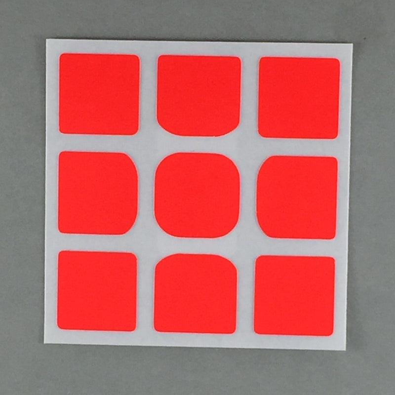 AusCubeSticker Sticker Sheet: 3x3 45MM Florian-Square Stickers Aus Cube Stickers Red Fluoro 