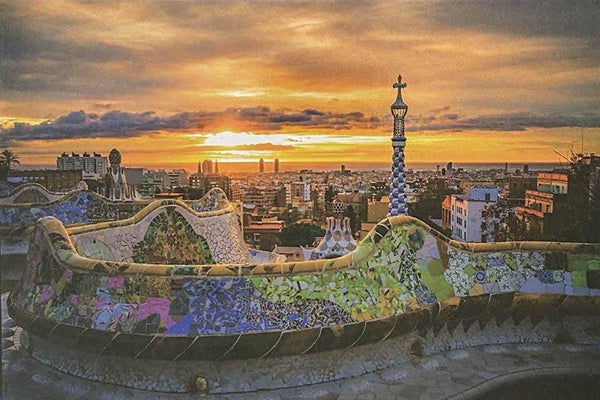 Bei Bi La 300 Piece Jigsaw Puzzle "Tile mosaic wall at sunset" Jigsaw Puzzle Bei Bi La 