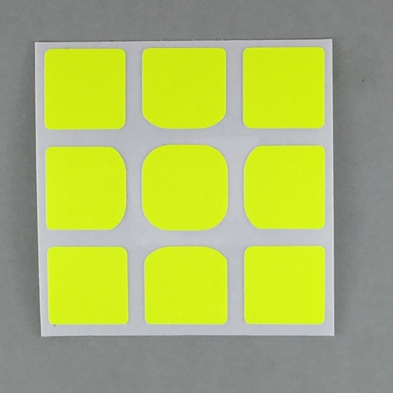 AusCubeSticker Sticker Sheet: 3x3 45MM Florian-Square Stickers Aus Cube Stickers Yellow Fluoro 