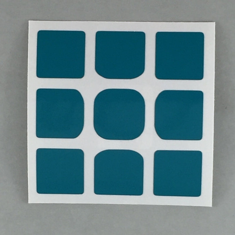 AusCubeSticker Sticker Sheet: 3x3 45MM Florian-Square Stickers Aus Cube Stickers Turquoise Blue 