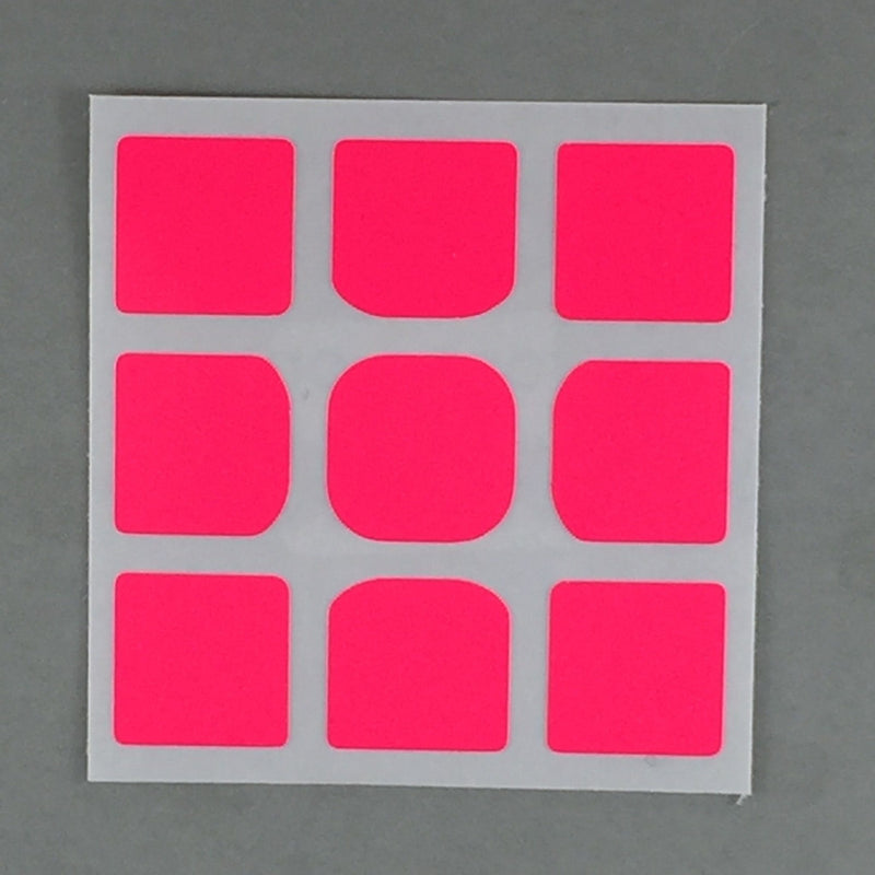 AusCubeSticker Sticker Sheet: 3x3 45MM Florian-Square Stickers Aus Cube Stickers Fluoro Pink 