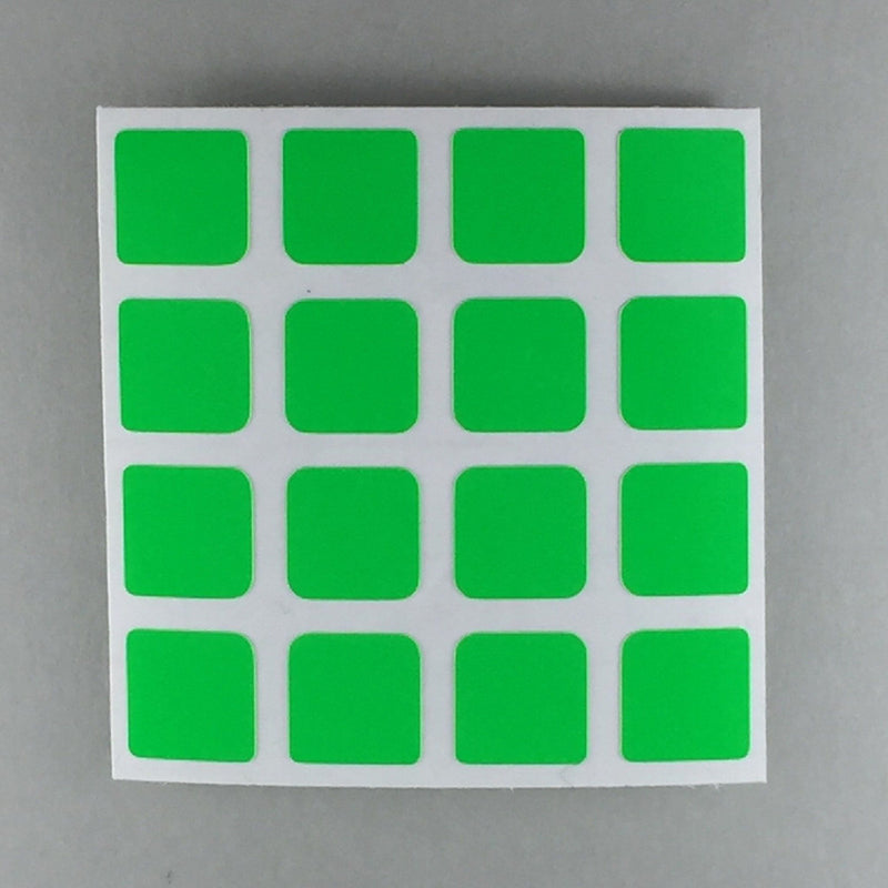 AusCubeSticker Sticker Sheet: 4x4 Stickers Aus Cube Stickers Fluoro Green 