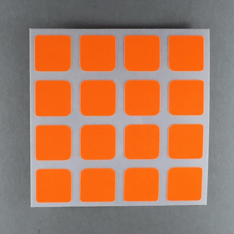 AusCubeSticker Sticker Sheet: 4x4 Stickers Aus Cube Stickers Orange Fluoro 
