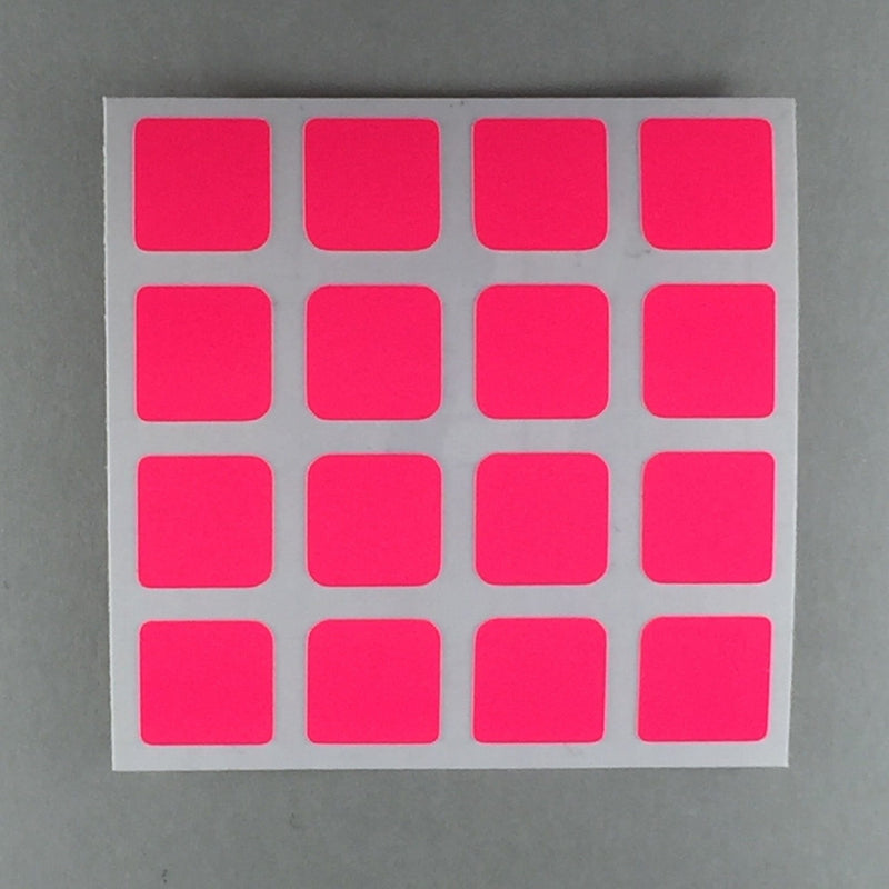 AusCubeSticker Sticker Sheet: 4x4 Stickers Aus Cube Stickers Fluoro Pink 