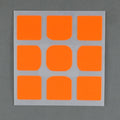 AusCubeSticker Sticker Sheet: 3x3 45MM Florian-Square Stickers Aus Cube Stickers Orange Fluoro 