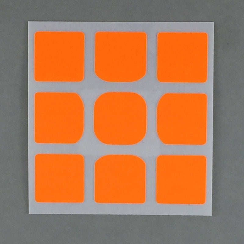 AusCubeSticker Sticker Sheet: 3x3 45MM Florian-Square Stickers Aus Cube Stickers Orange Fluoro 