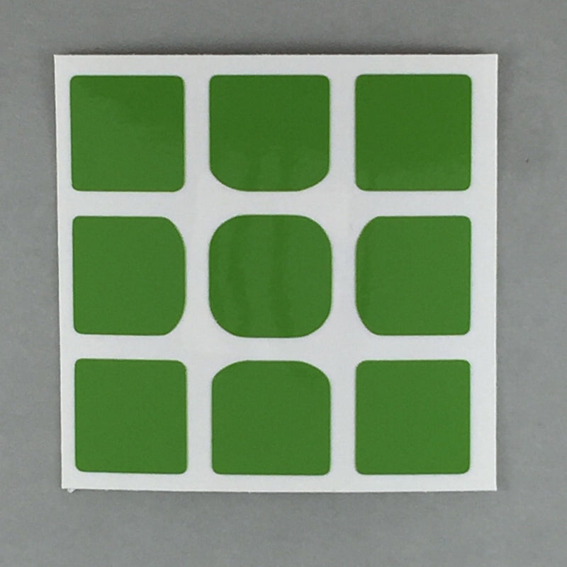 AusCubeSticker Sticker Sheet: 3x3 45MM Florian-Square Stickers Aus Cube Stickers Lime-Tree Green 