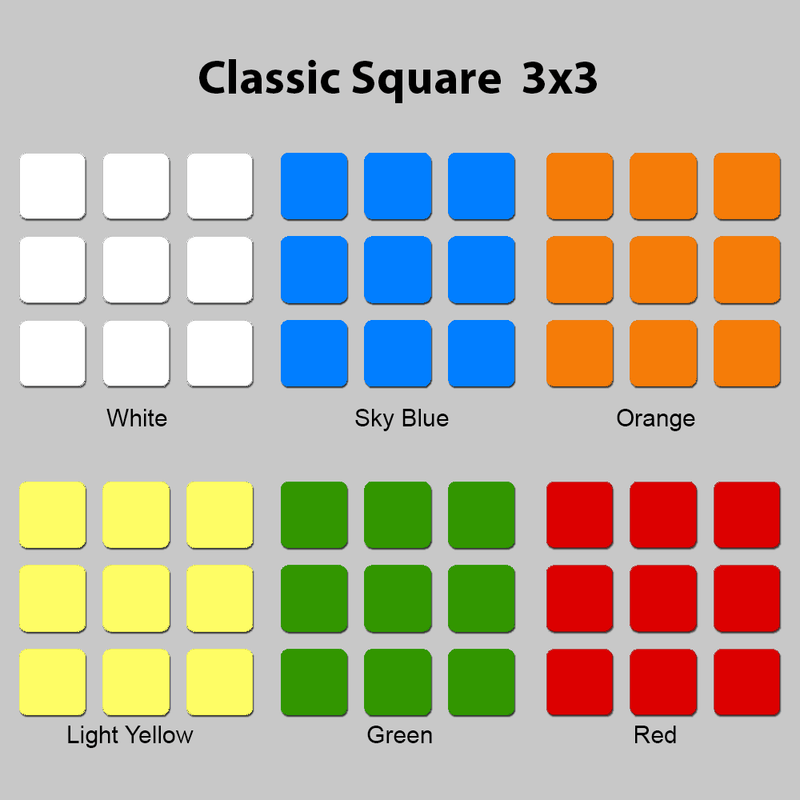 Sticker Set Classic Square 3x3x3 Stickers SPEEDCUBE PTY. LTD. CLASSIC LIGHT 