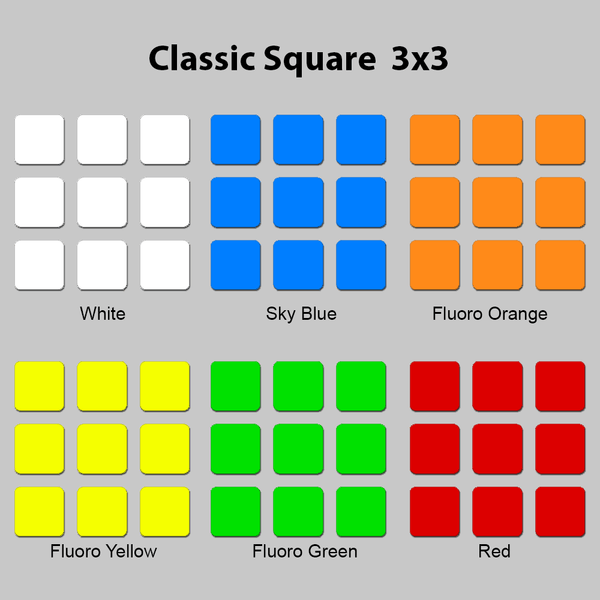 Sticker Set Classic Square 3x3x3 Stickers SPEEDCUBE PTY. LTD. FULL BRIGHT 