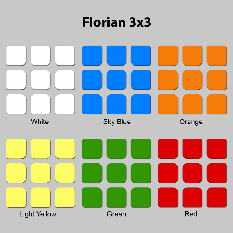 Sticker Set Florian 3x3x3 Stickers SPEEDCUBE PTY. LTD. CLASSIC LIGHT 