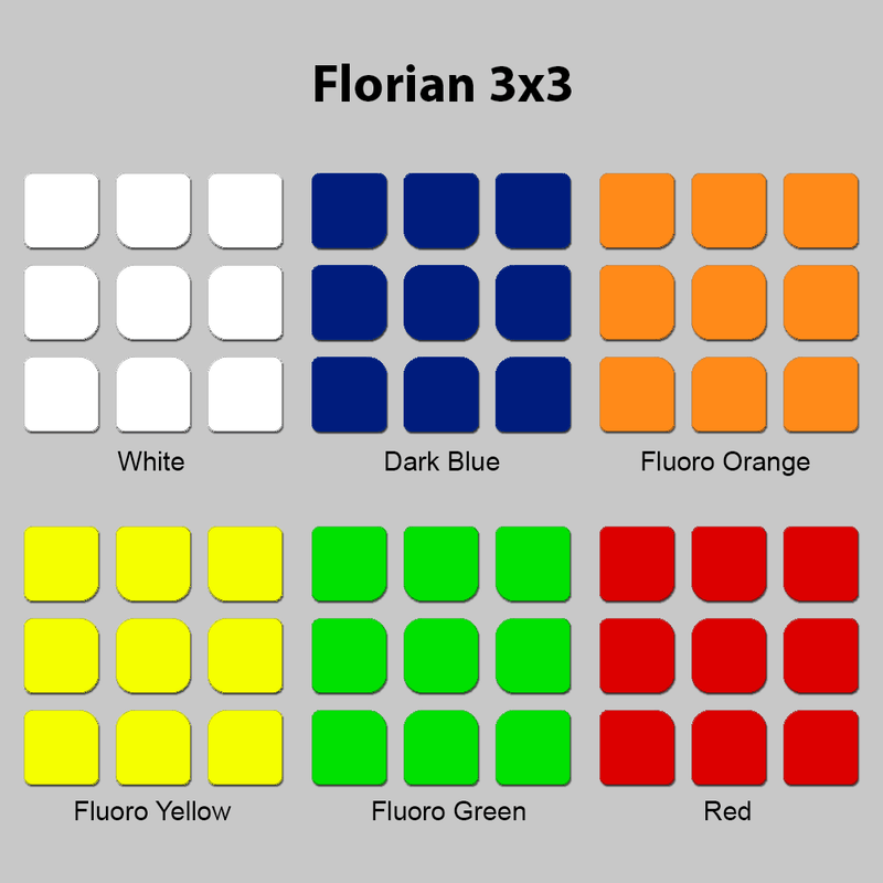 Sticker Set Florian 3x3x3 Stickers SPEEDCUBE PTY. LTD. HALF BRIGHT 
