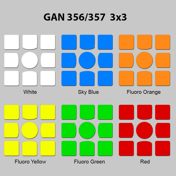Sticker Set GAN 356 357 3x3x3 Stickers SPEEDCUBE PTY. LTD. FULL BRIGHT 