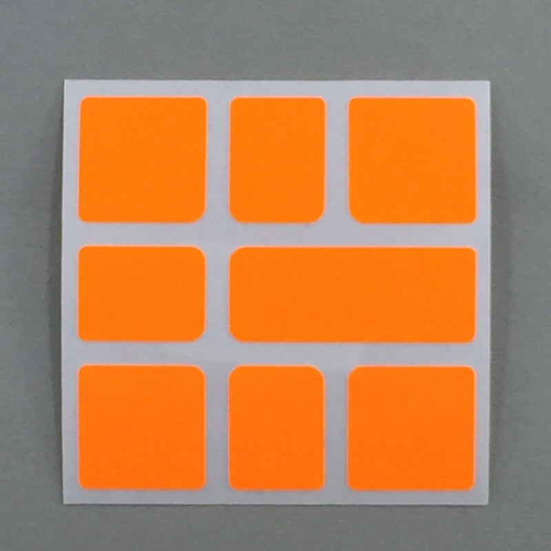 AusCubeSticker Sticker Sheet: SQUARE-1 Stickers Aus Cube Stickers Orange Fluoro (short oblong) 