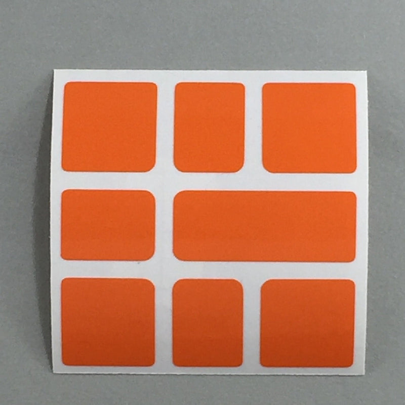 AusCubeSticker Sticker Sheet: SQUARE-1 Stickers Aus Cube Stickers Orange (short oblong) 