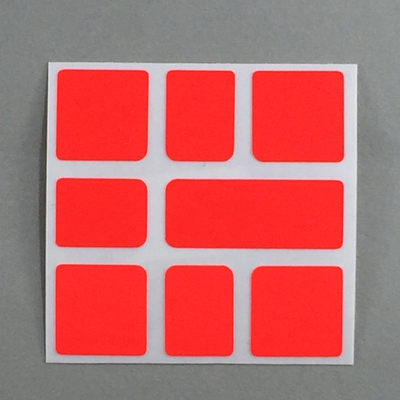 AusCubeSticker Sticker Sheet: SQUARE-1 Stickers Aus Cube Stickers Red Fluoro (short oblong) 