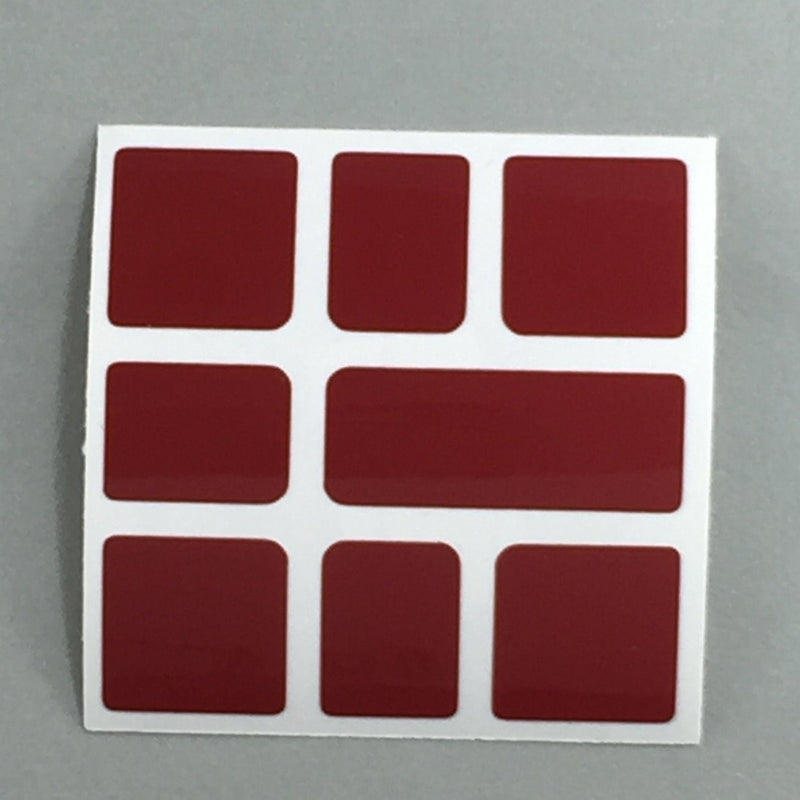 AusCubeSticker Sticker Sheet: SQUARE-1 Stickers Aus Cube Stickers Dark Red (short oblong) 