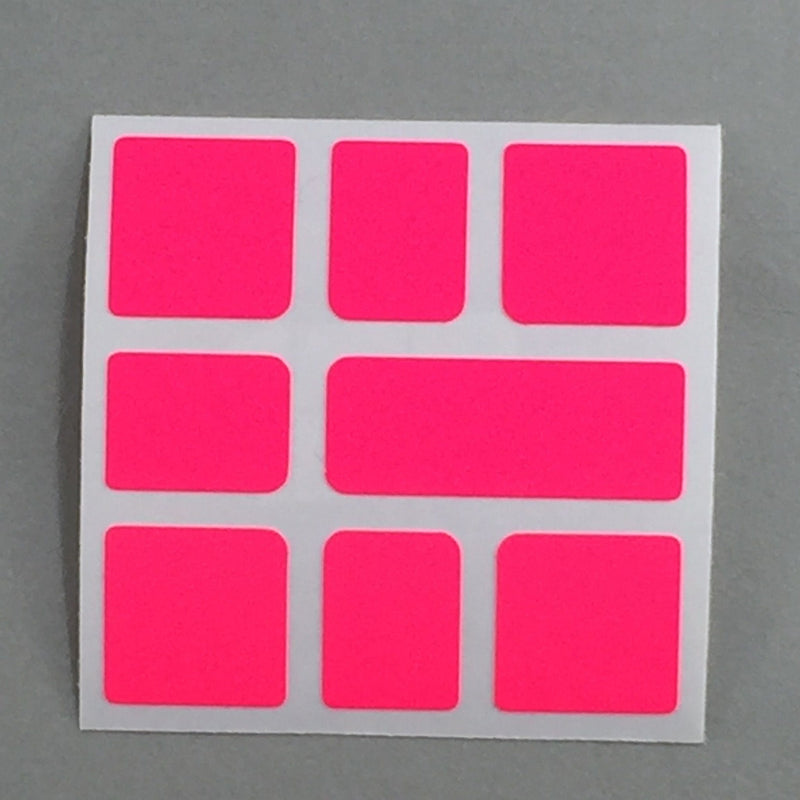 AusCubeSticker Sticker Sheet: SQUARE-1 Stickers Aus Cube Stickers Fluoro Pink (short oblong) 