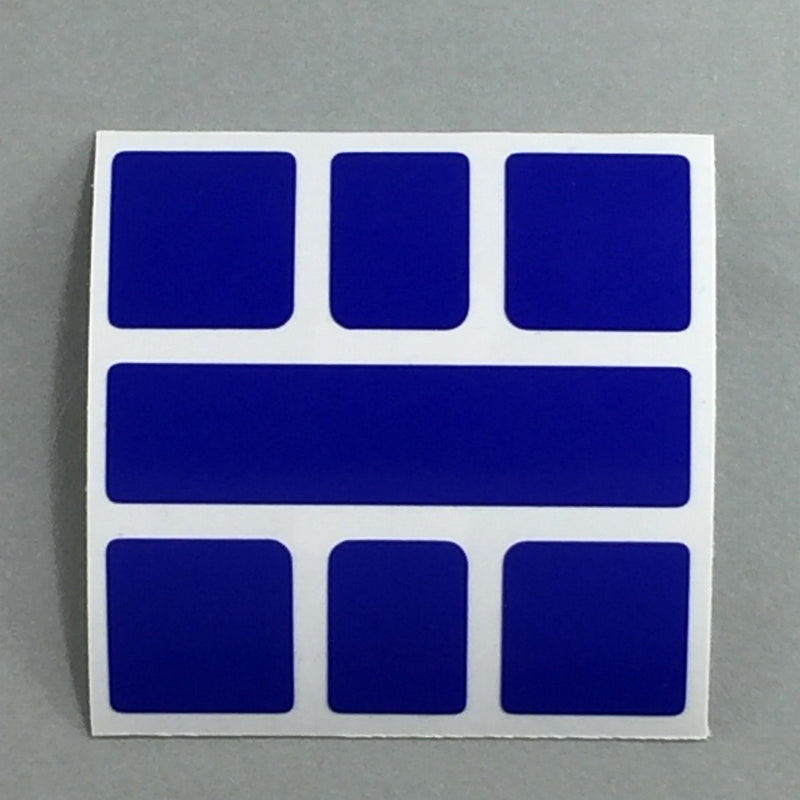 AusCubeSticker Sticker Sheet: SQUARE-1 Stickers Aus Cube Stickers Brilliant Blue ((long oblong) 