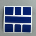 AusCubeSticker Sticker Sheet: SQUARE-1 Stickers Aus Cube Stickers Traffic Blue ((long oblong) 
