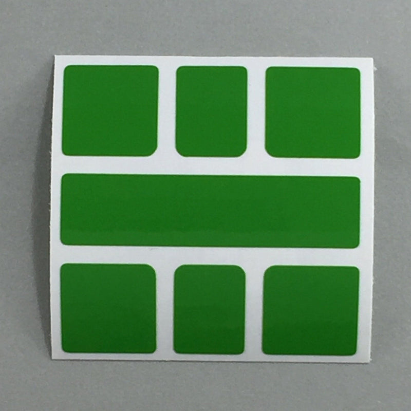 AusCubeSticker Sticker Sheet: SQUARE-1 Stickers Aus Cube Stickers Bright Green (long oblong) 