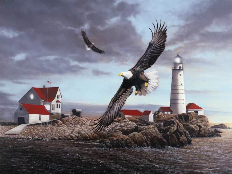 Bei Bi La 1000 Piece Jigsaw Puzzle "Lighthouse and Eagle" Jigsaw Puzzle Bei Bi La 