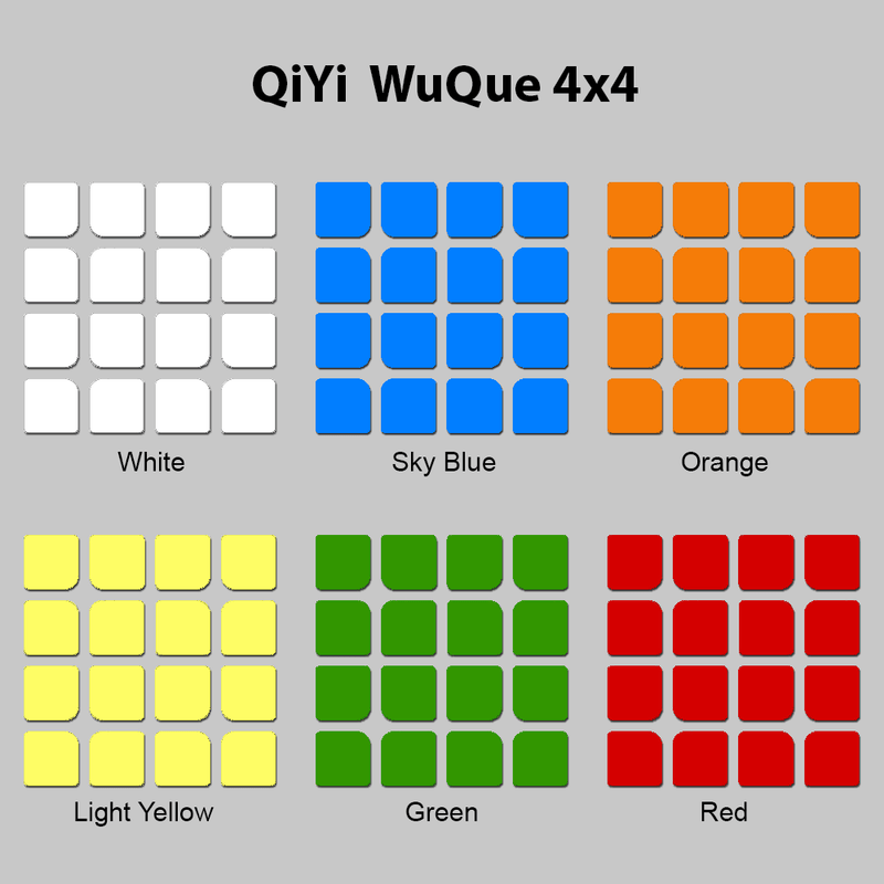 Sticker Set QiYi WuQue 4x4 Stickers SPEEDCUBE PTY. LTD. CLASSIC LIGHT 