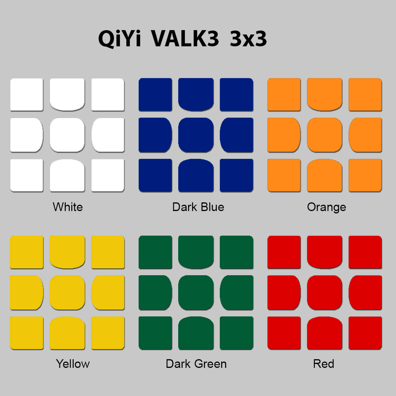 Sticker Set QiYi VALK3 3X3X3 Stickers SPEEDCUBE PTY. LTD. CLASSIC DARK 