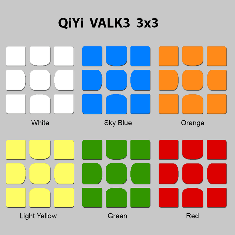 Sticker Set QiYi VALK3 3X3X3 Stickers SPEEDCUBE PTY. LTD. CLASSIC LIGHT 