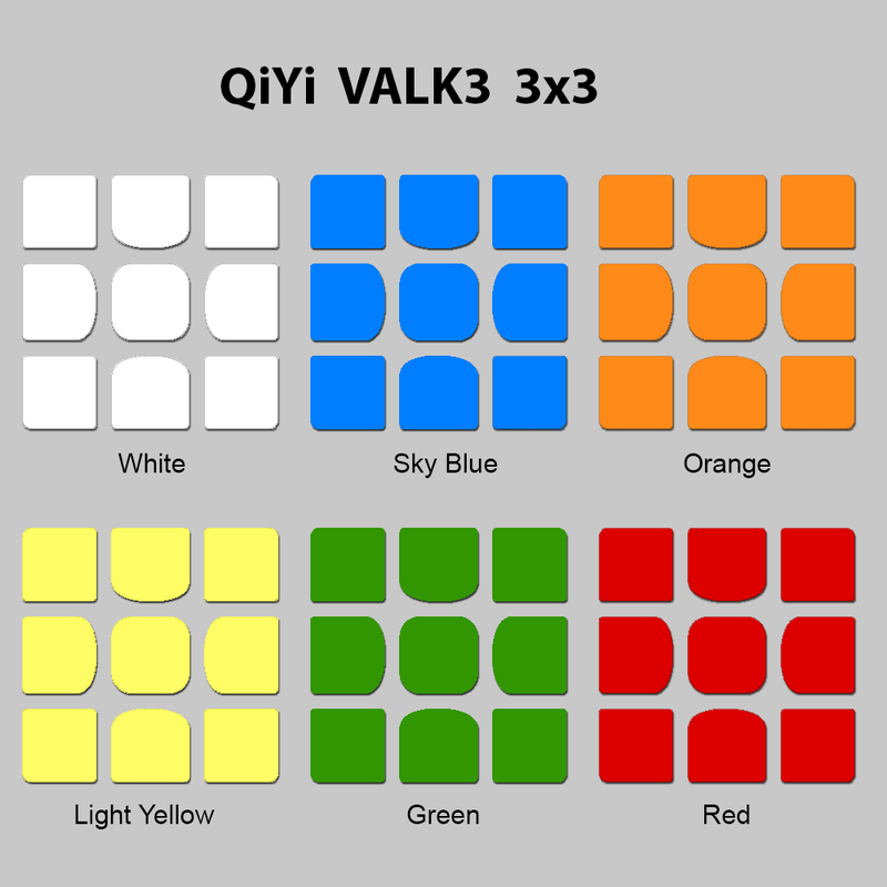 Sticker Set QiYi VALK3 3X3X3 Stickers SPEEDCUBE PTY. LTD. CLASSIC LIGHT 