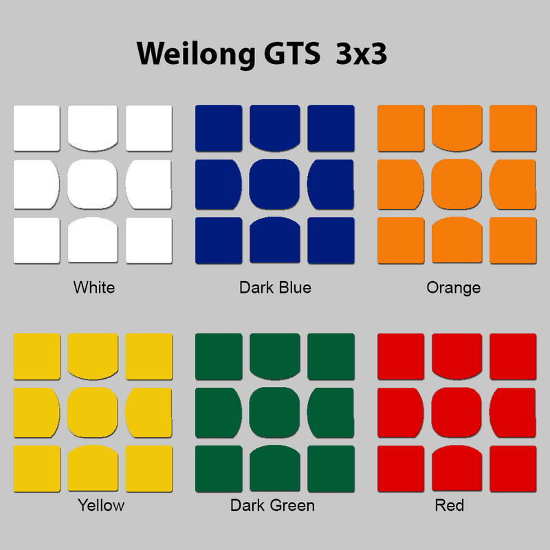 Sticker Set MoYu Weilong GTS 3X3X3 Stickers SPEEDCUBE PTY. LTD. CLASSIC DARK 