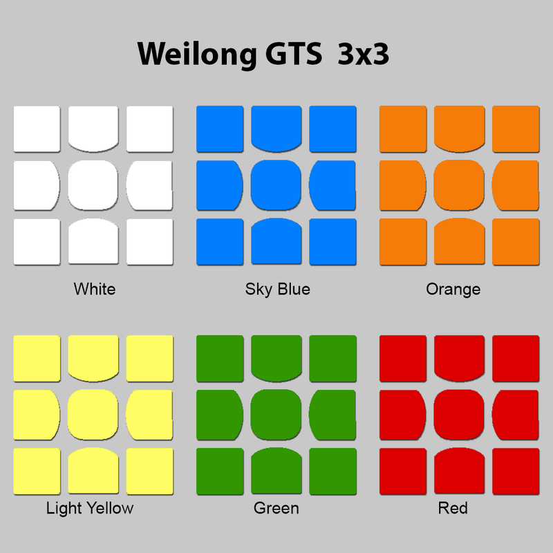 Sticker Set MoYu Weilong GTS 3X3X3 Stickers SPEEDCUBE PTY. LTD. CLASSIC LIGHT 
