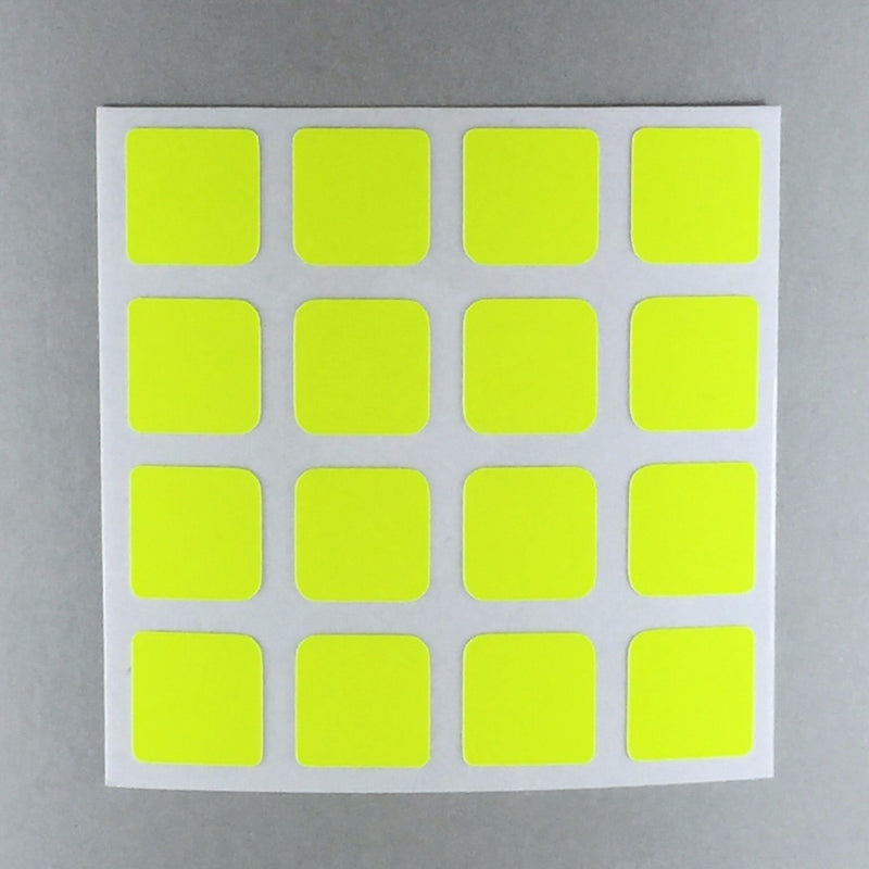 AusCubeSticker Sticker Sheet: 4x4 Stickers Aus Cube Stickers Yellow Fluoro 