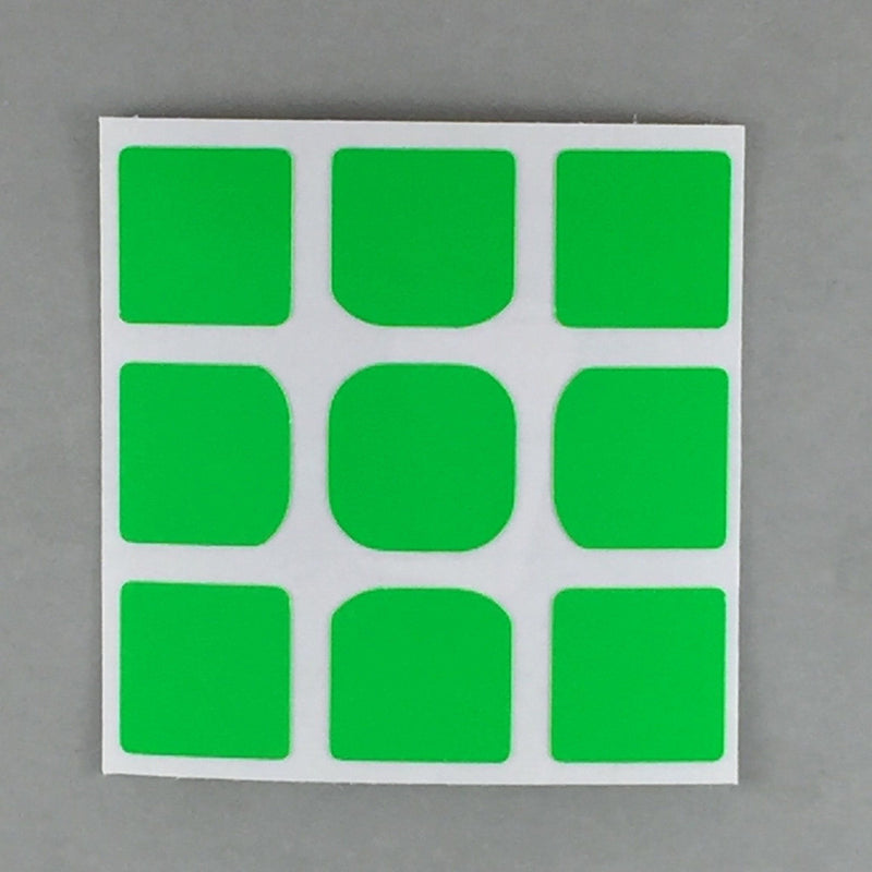 AusCubeSticker Sticker Sheet: 3x3 45MM Florian-Square Stickers Aus Cube Stickers Fluoro Green 