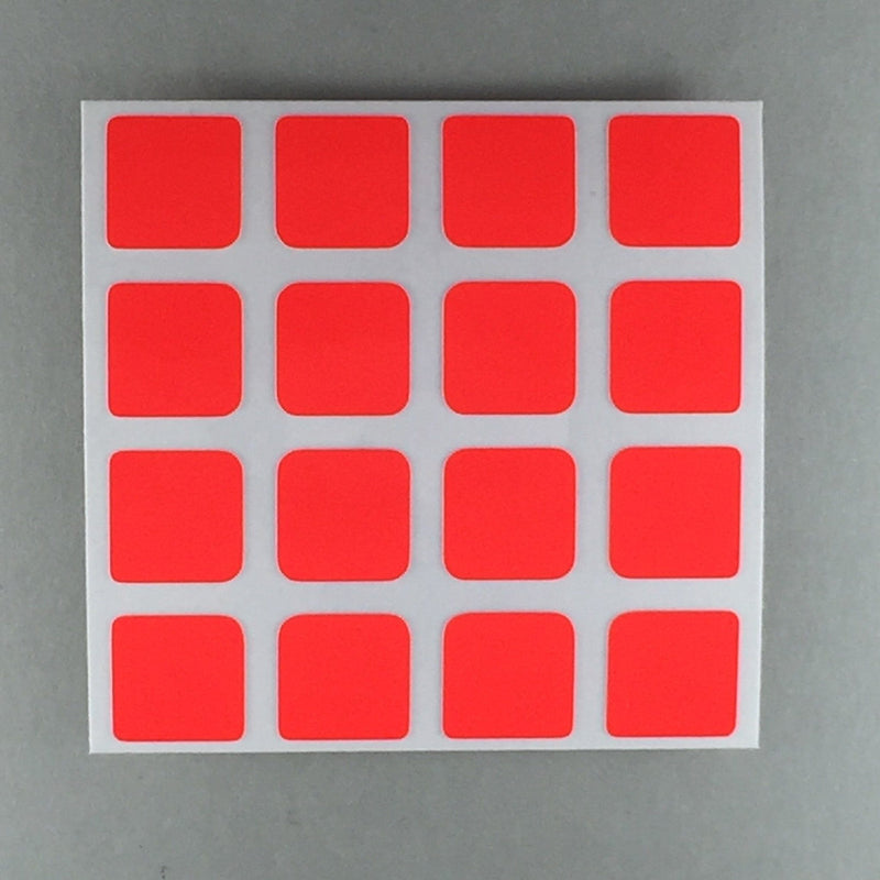AusCubeSticker Sticker Sheet: 4x4 Stickers Aus Cube Stickers Red Fluoro 