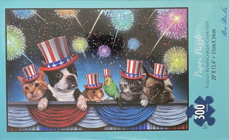 Bei Bi La 300 Piece Jigsaw Puzzle "Cute Animats with American Top Hat"