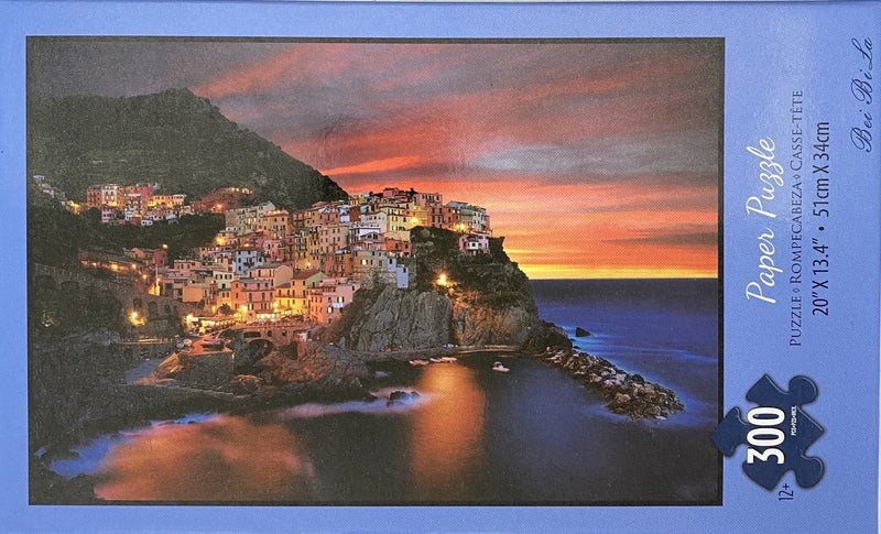 Bei Bi La 300 Piece Jigsaw Puzzle "Italy hilside beach houses at night"